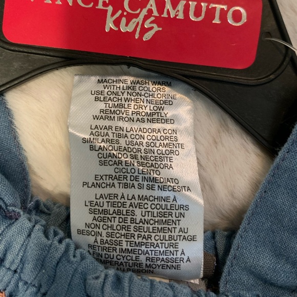 Vince Camuto Girls Denim Smocked Chambray Romper - Picture 5 of 5